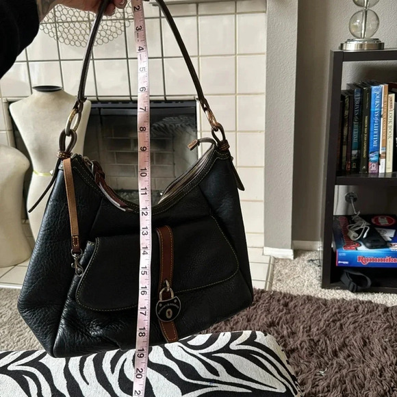 Dooney & Bourke Samba Black Pebbled Leather Logo Lock Hobo Shoulder Bag - Picture 10 of 14